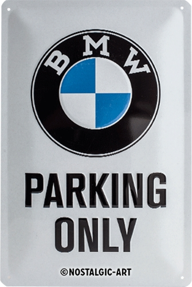Tin - BMW - Parking Only White